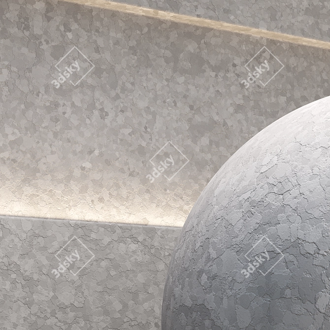 Seamless Decorative Plaster Texture Set 3D model image 4