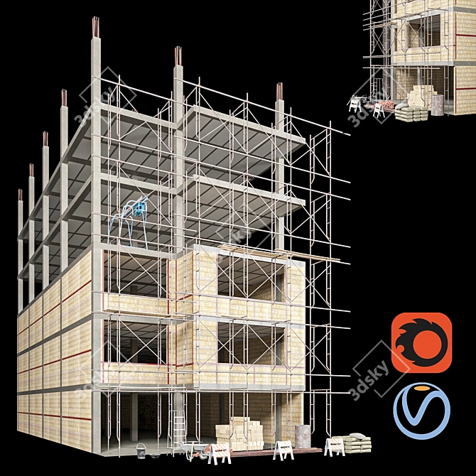 Versatile Modular Construction Set 3D model image 1