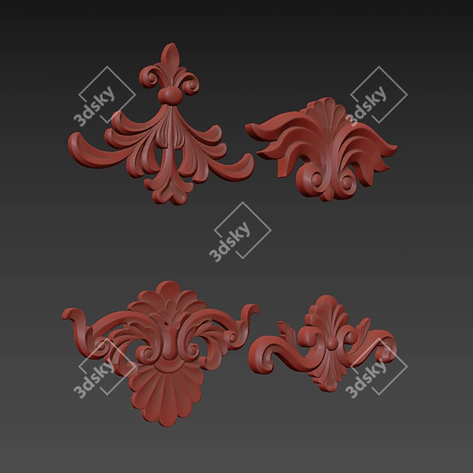 Luxurious 3D Ornament Model Kit 3D model image 6