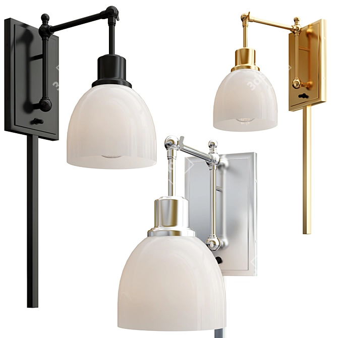 Elegant Bellevue Single Light Sconce 3D model image 1