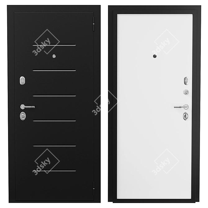 Graffiti-2 Metal Entrance Door 3D model image 1