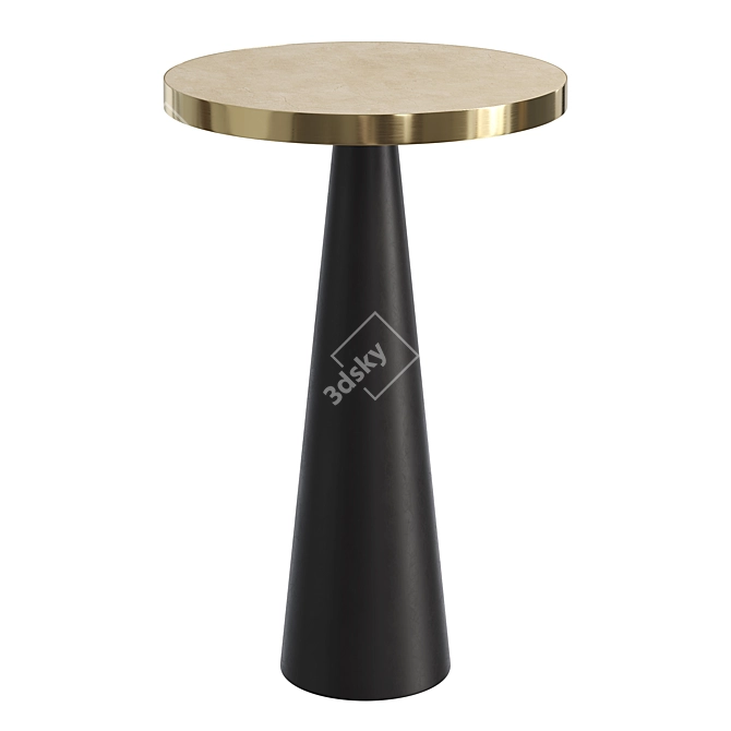 Modern Brass Side Table. 3D Assets. 3D model image 1