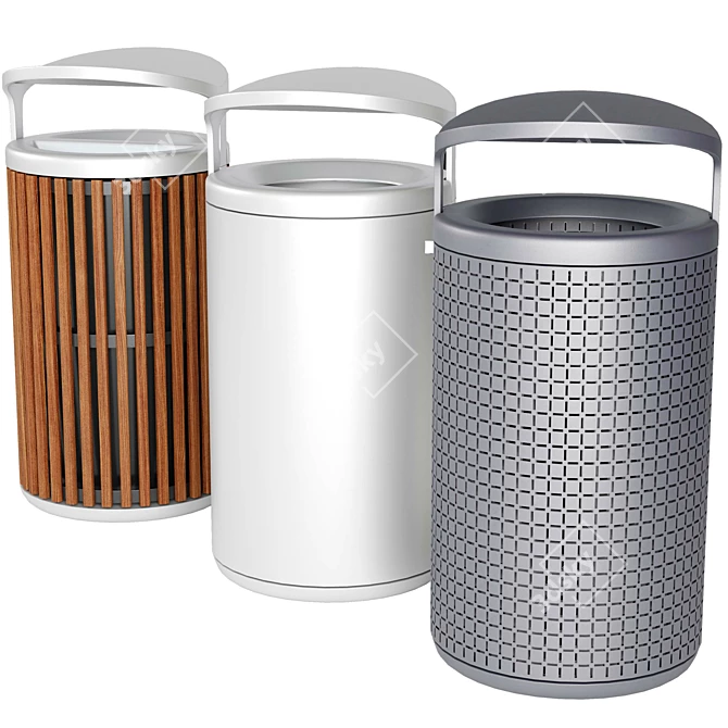 Low-Poly Trash Bin Models 3D model image 2