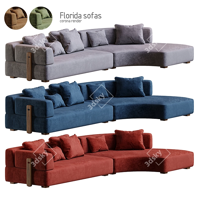 Modern Luxury Sofa CORONA 3D model image 1