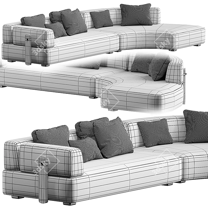 Modern Luxury Sofa CORONA 3D model image 6