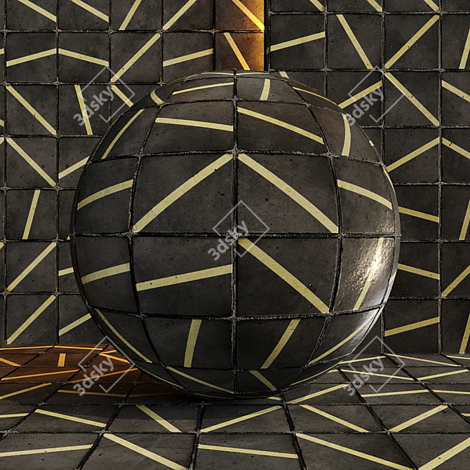 Seamless PBR Tile Material Pack 3D model image 2