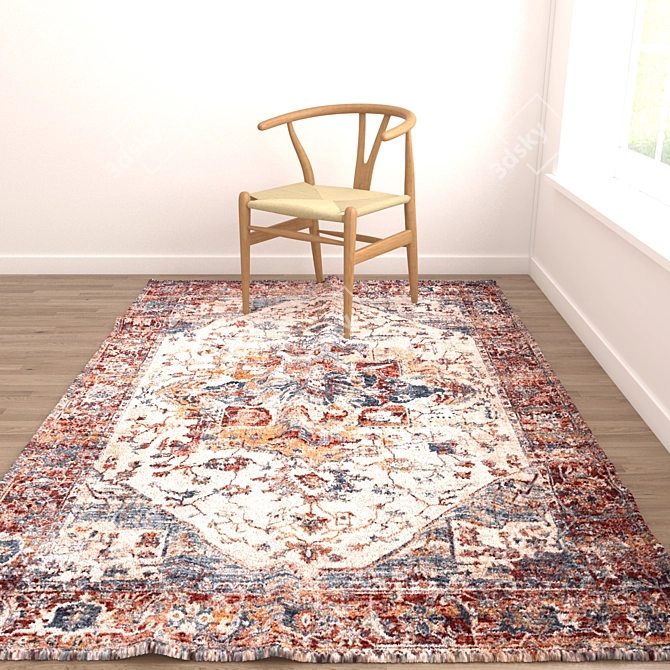 Versatile Rug Set with Materials 3D model image 2