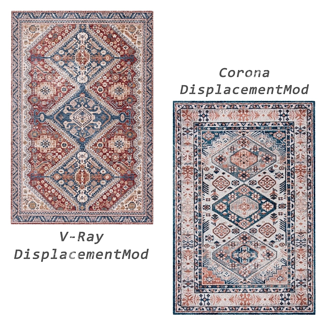 Versatile Rug Set with Materials 3D model image 4