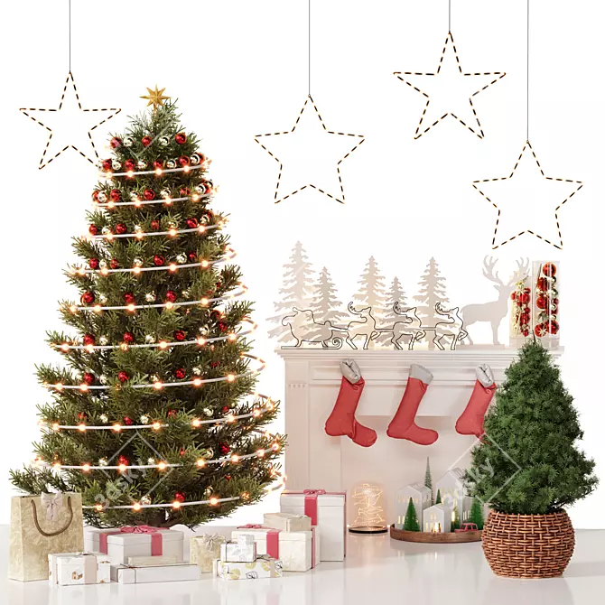 Festive 3D Christmas Decor Collection 3D model image 1