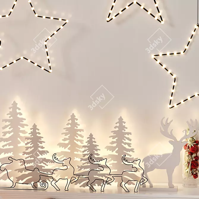 Festive 3D Christmas Decor Collection 3D model image 5