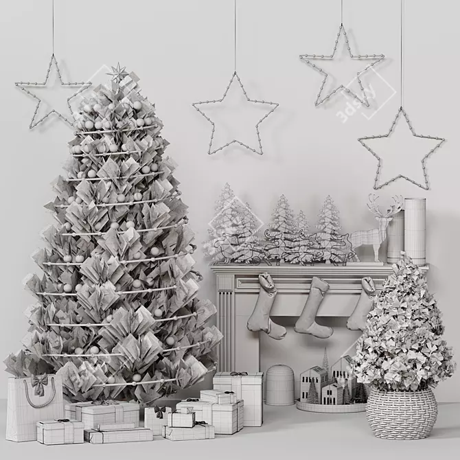 Festive 3D Christmas Decor Collection 3D model image 6