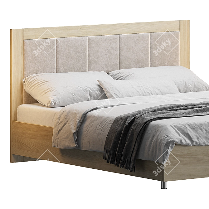 Elegant Beige Innovo Lux Bed 3D model image 6