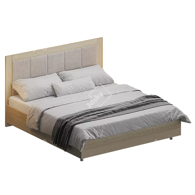 Elegant Beige Innovo Lux Bed 3D model image 8