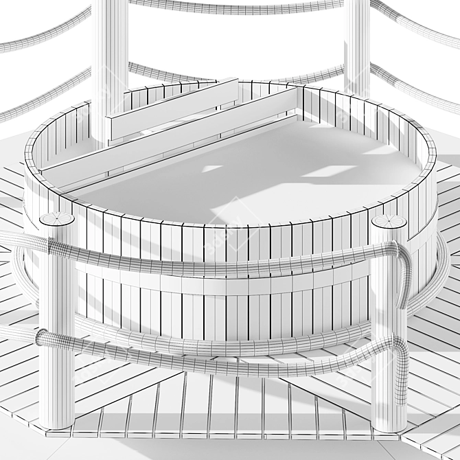 Japanese Barrel Bath Heater 3D model image 5