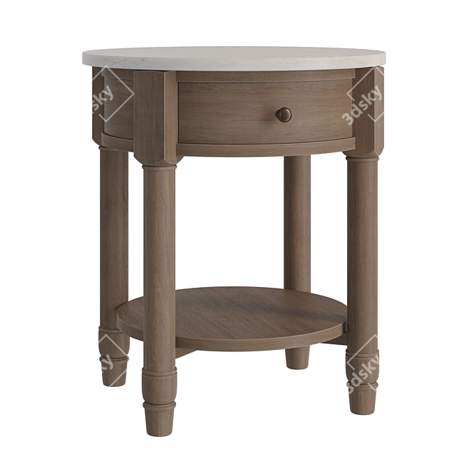 Alexandra Marble Nightstand Pottery Barn 3D model image 1