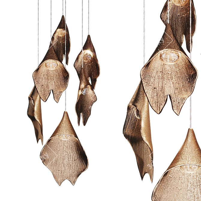 GINKGO BRONZE Pendant Light 3D model image 2