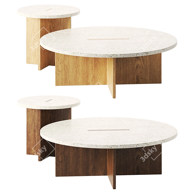 Karimoku Case Study Concrete Wood Table 3D model image 1