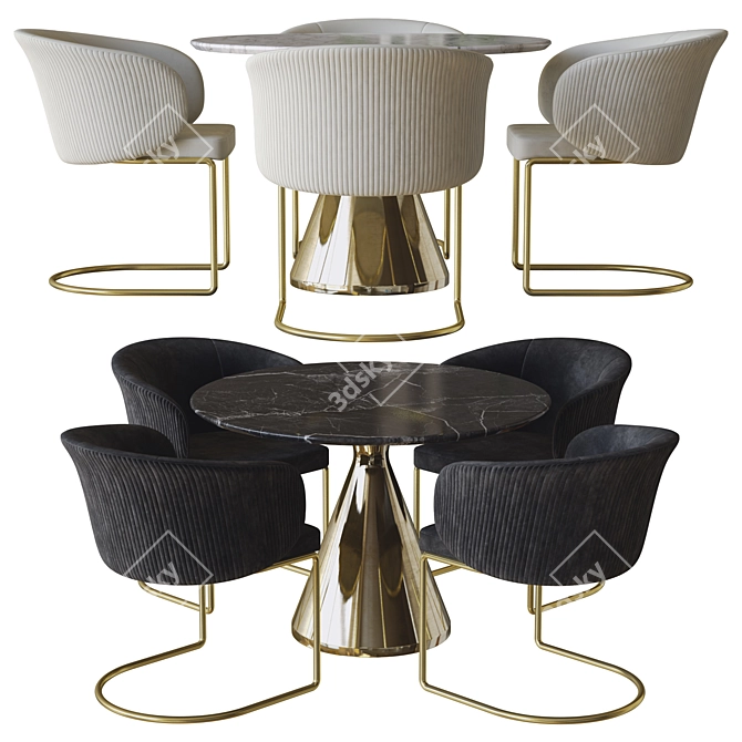 Elegant Visionnaire Carmen Chair Set 3D model image 2