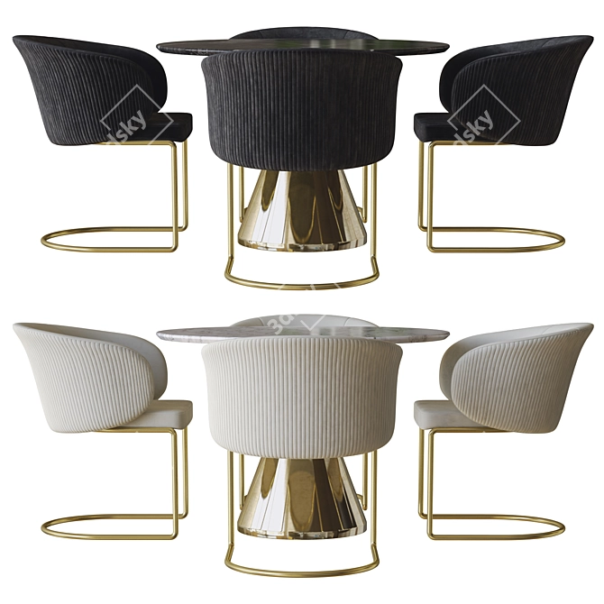 Elegant Visionnaire Carmen Chair Set 3D model image 3