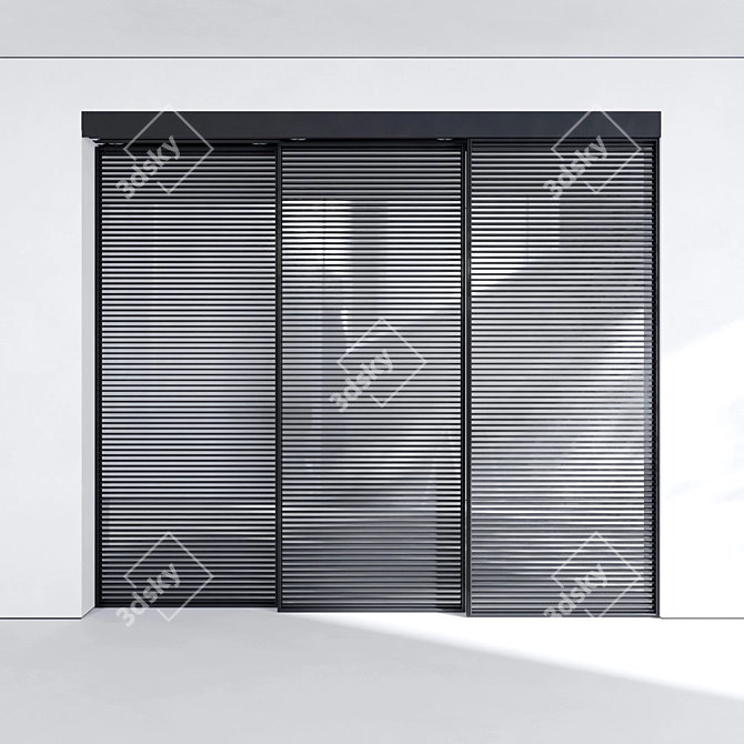 Modern Aluminum Door Panel Set 3D model image 2