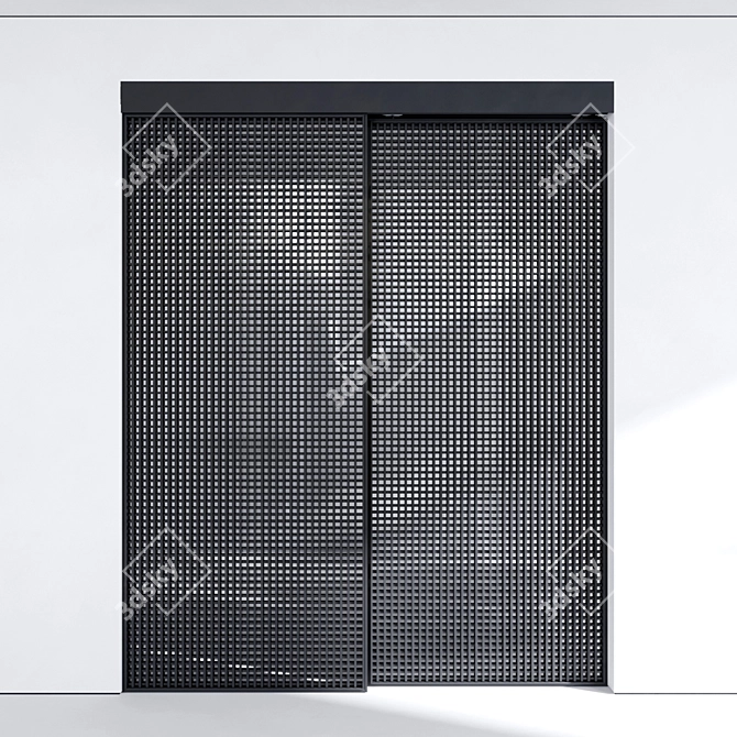 Modern Aluminum Door Panel Set 3D model image 5