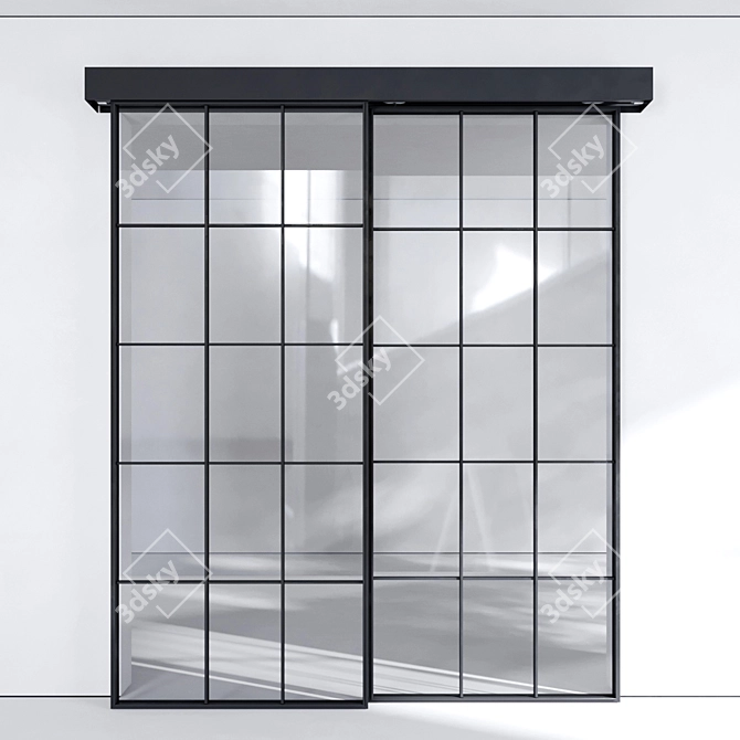 Modern Aluminum Door Panel Set 3D model image 6