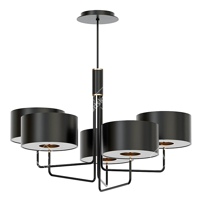 Elegant T59 Quintet Chandelier 3D model image 1