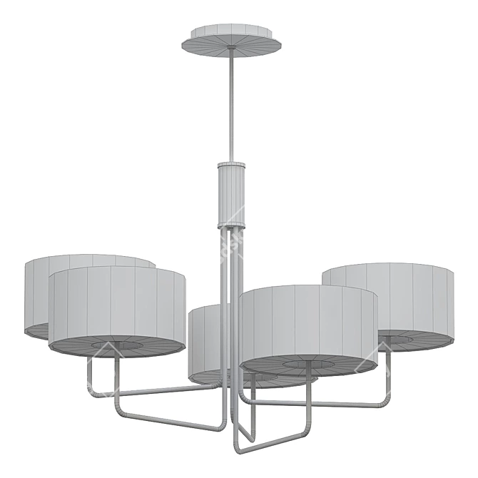 Elegant T59 Quintet Chandelier 3D model image 2