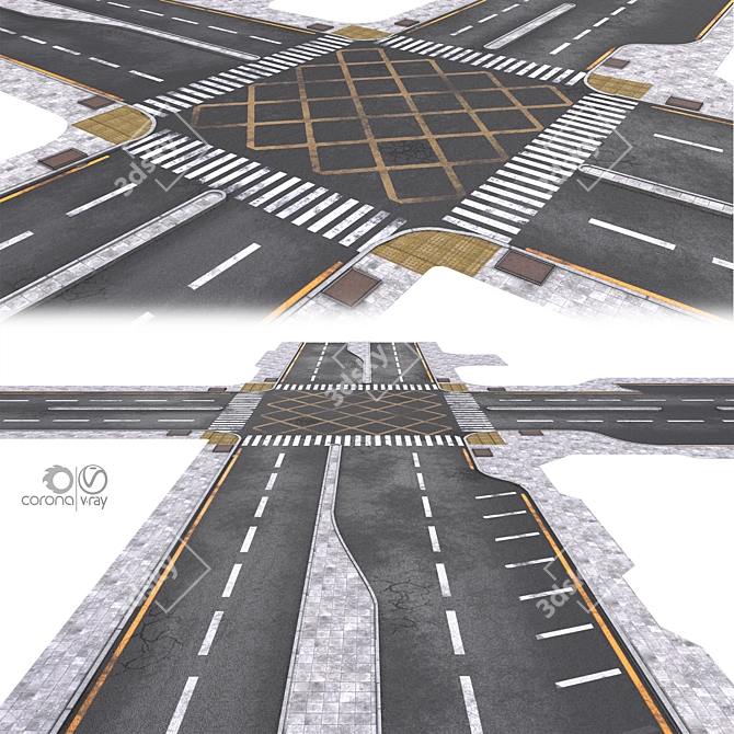 Crossroad 3D Model Asset 3D model image 1