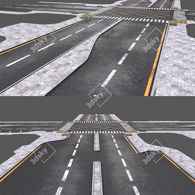 Crossroad 3D Model Asset 3D model image 3