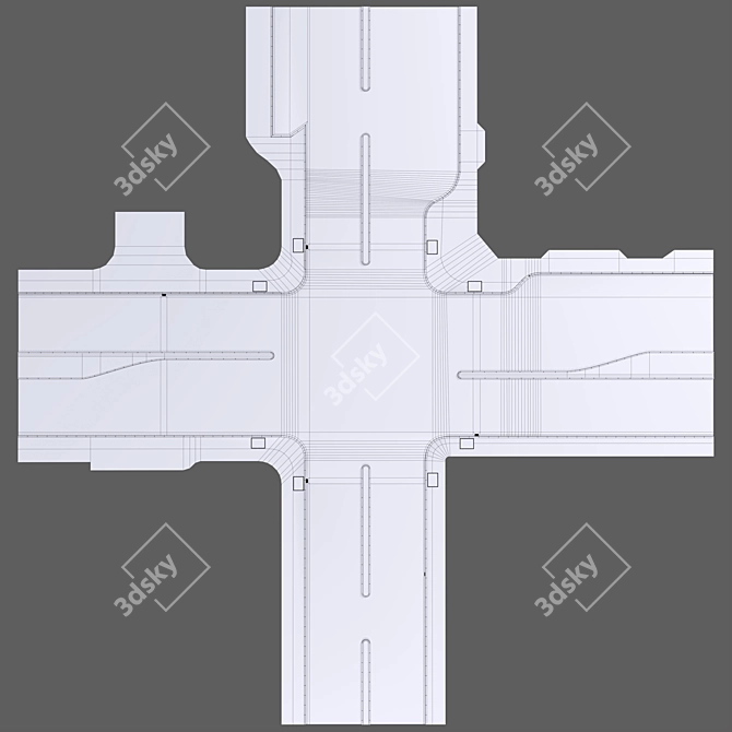 Crossroad 3D Model Asset 3D model image 5