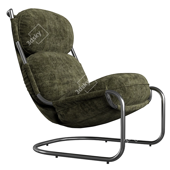 Elegant Retrò-Inspired Columbus Armchair 3D model image 1