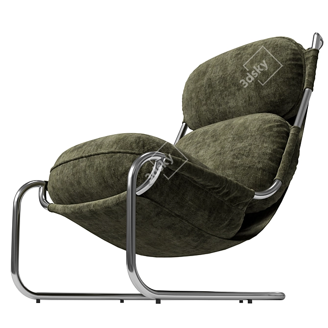 Elegant Retrò-Inspired Columbus Armchair 3D model image 5