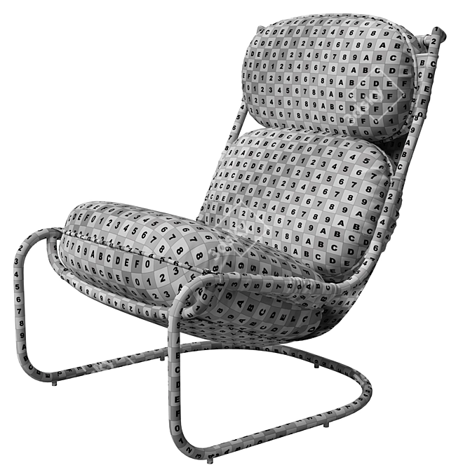 Elegant Retrò-Inspired Columbus Armchair 3D model image 6