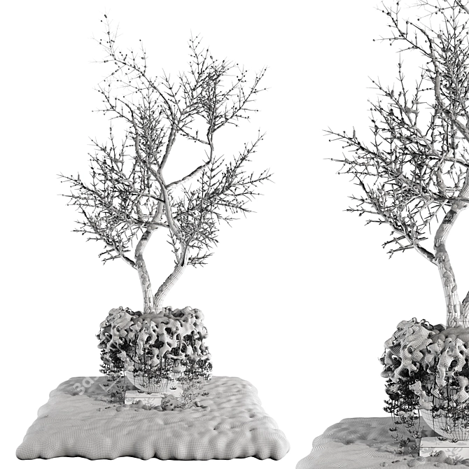 Outdoor Plants 2 Snow Decoration 3D model image 3