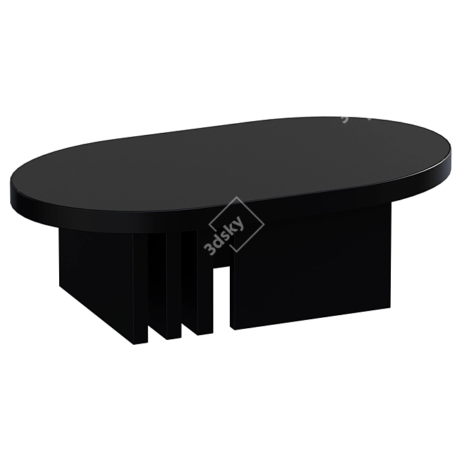 Ottawa Black Coffee Table - Sleek Modern Design 3D model image 1