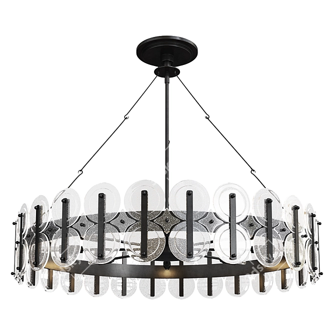 Elegant Laura Kirar Chandelier Gold 3D model image 1