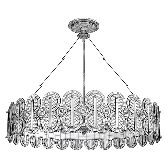 Elegant Laura Kirar Chandelier Gold 3D model image 2