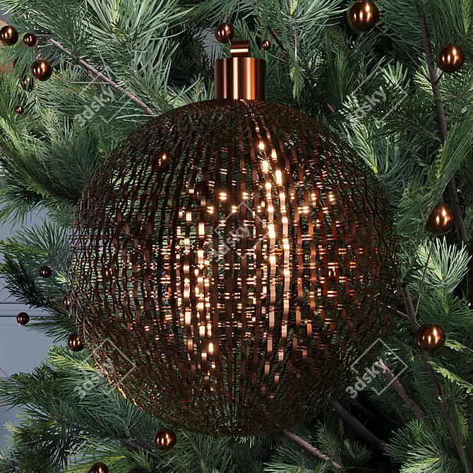 Festive Tree & Decor Set 3D model image 4