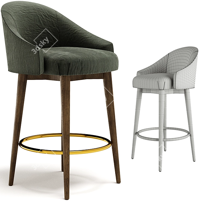 Chic & Elegant Marilyn Stool 3D model image 3