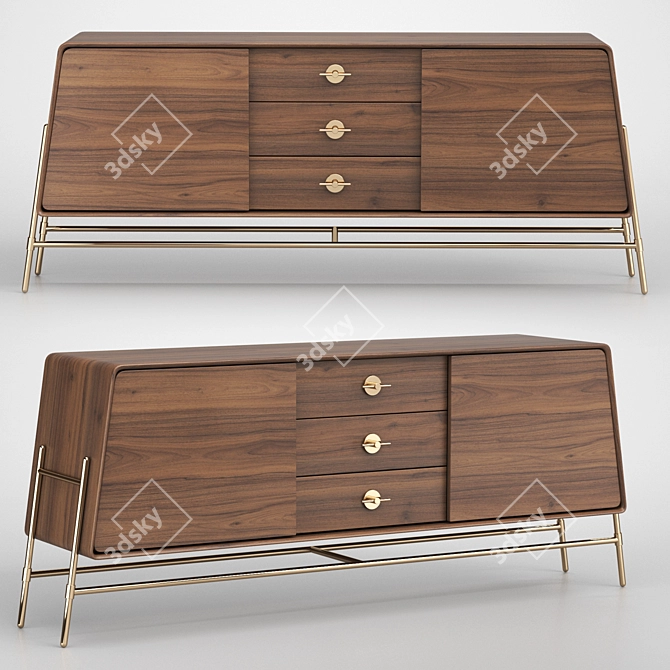 Modern Minimalist Holly Sideboard Model 3D model image 1