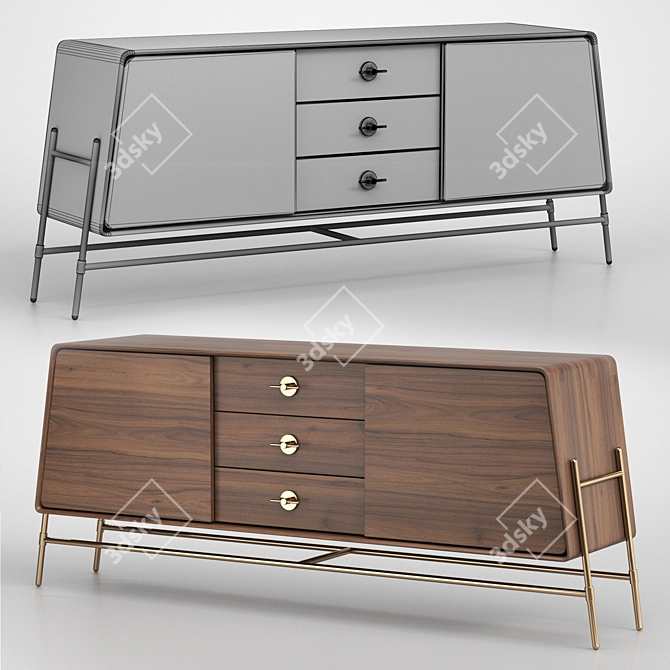 Modern Minimalist Holly Sideboard Model 3D model image 2