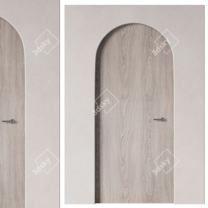 Archway Wooden Doors, 2100x900mm 3D model image 4