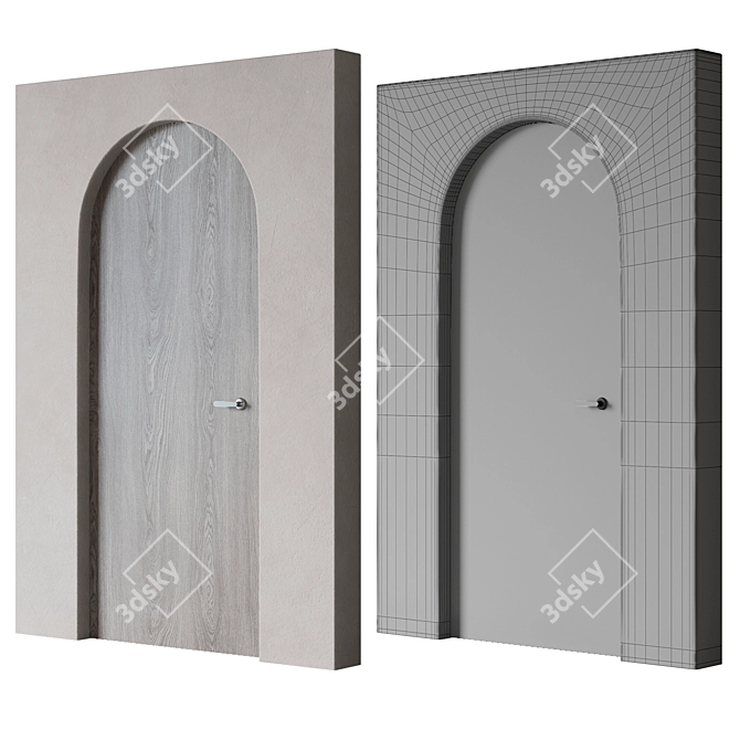 Archway Wooden Doors, 2100x900mm 3D model image 7