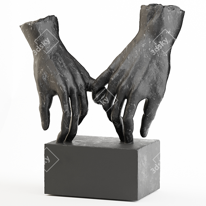 Contemporary Hand Sculpture Decor Piece 3D model image 2