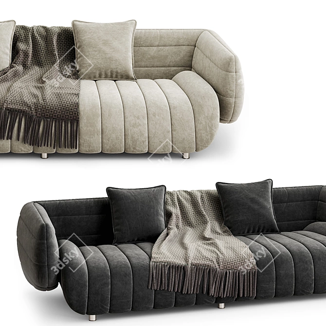 Contemporary Bambam 3-Seat Sofa 3D model image 4