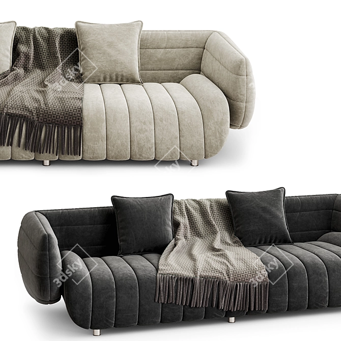 Contemporary Bambam 3-Seat Sofa 3D model image 14