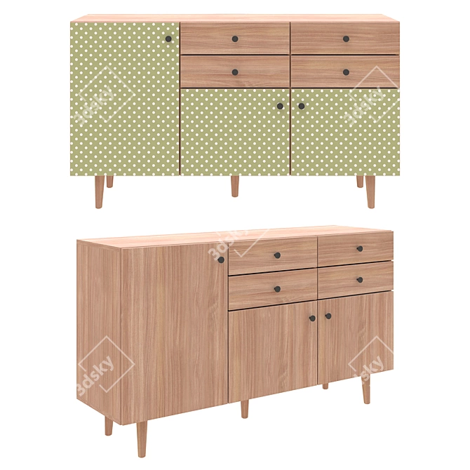 Frida 10 Colourful Drawer Chest 3D model image 6