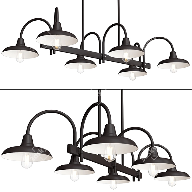 Kichler Marrus Linear Chandelier in 6-Light 3D model image 1