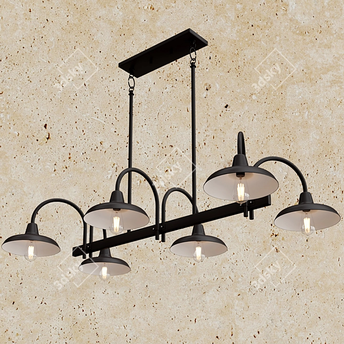 Kichler Marrus Linear Chandelier in 6-Light 3D model image 2